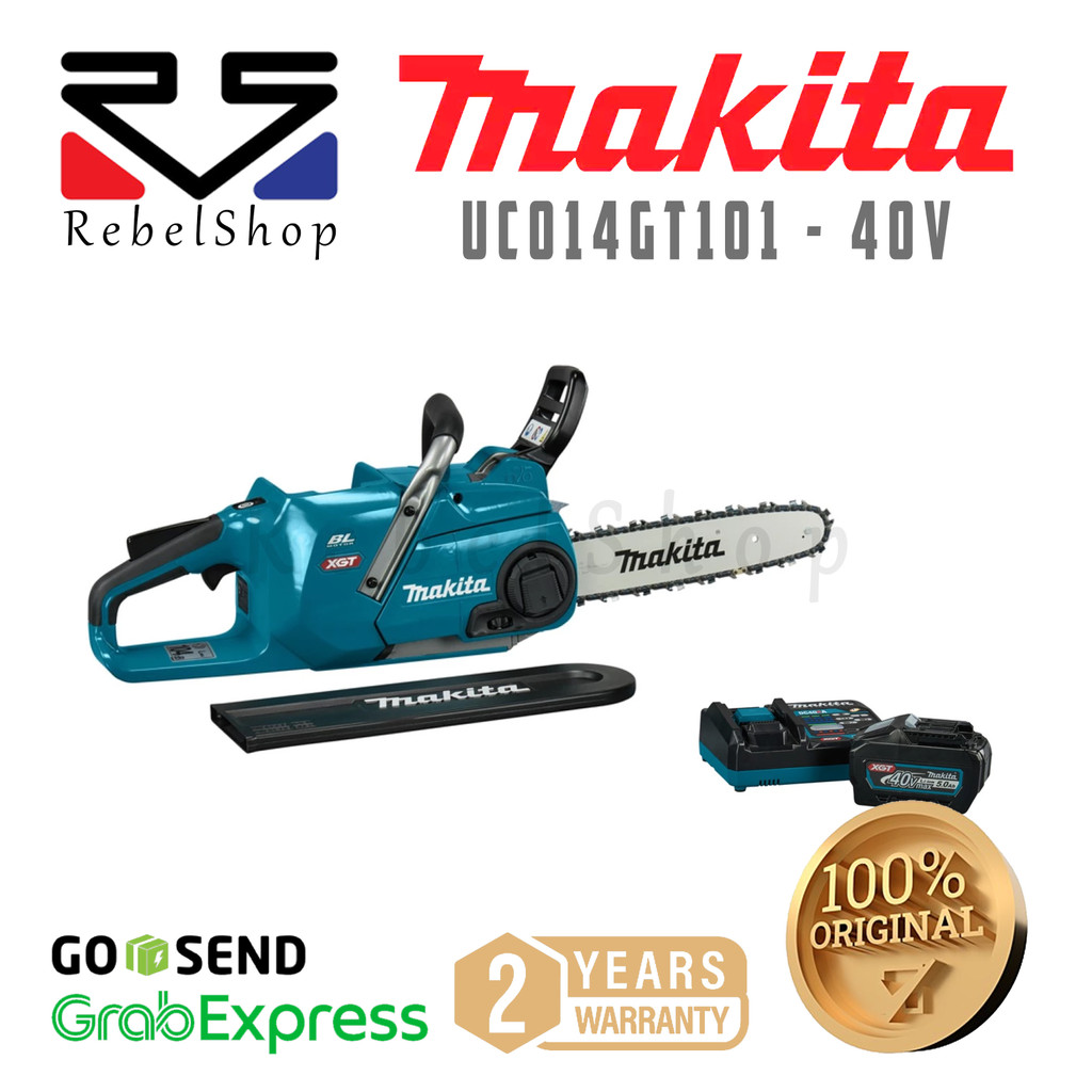 Promo Makita Cordless Baterai Chainsaw Chain Saw Mesin Gergaji Rantai Kayu 12" 12 Inch 40V + Baterai