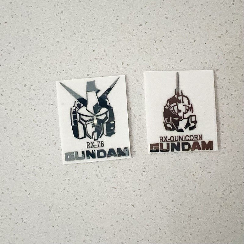New Gundam Metal Stickers Anime Action Figure Cartoon Waterproof Graffiti Sticker Phone and Laptop C
