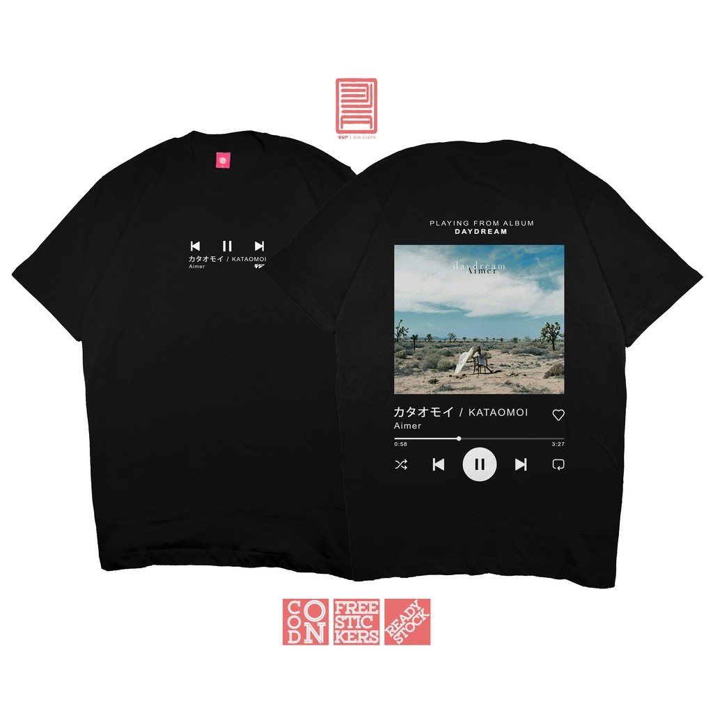 Anime Merch Kaos AIMER KATAOMOI DAYDREAM ALBUM PLAYLIST SONG BAJU JEPANG ANIME MANGA T-Shirt DJA CLO