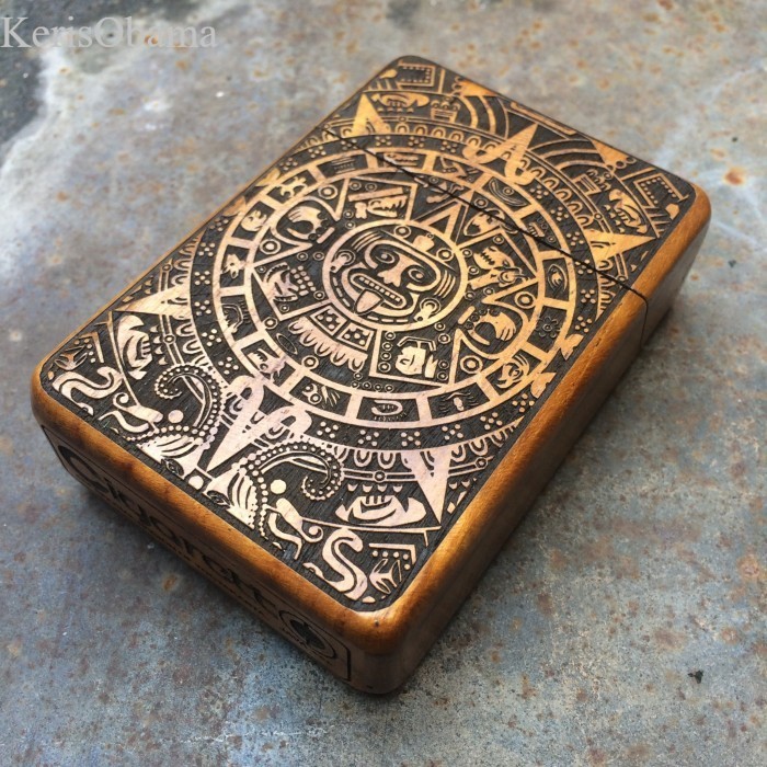 Mayan Calendar Wooden Cigarette case | Kotak Rokok Ukir murah SW2