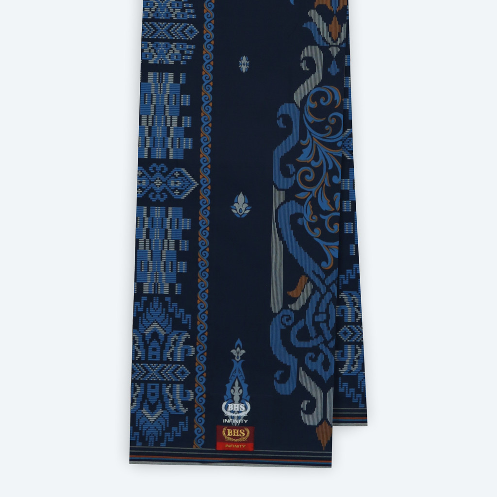 Sarung BHS 100% Original Asli | Sarung BHS Infinity Gold Motif V32 KJG Navy 02