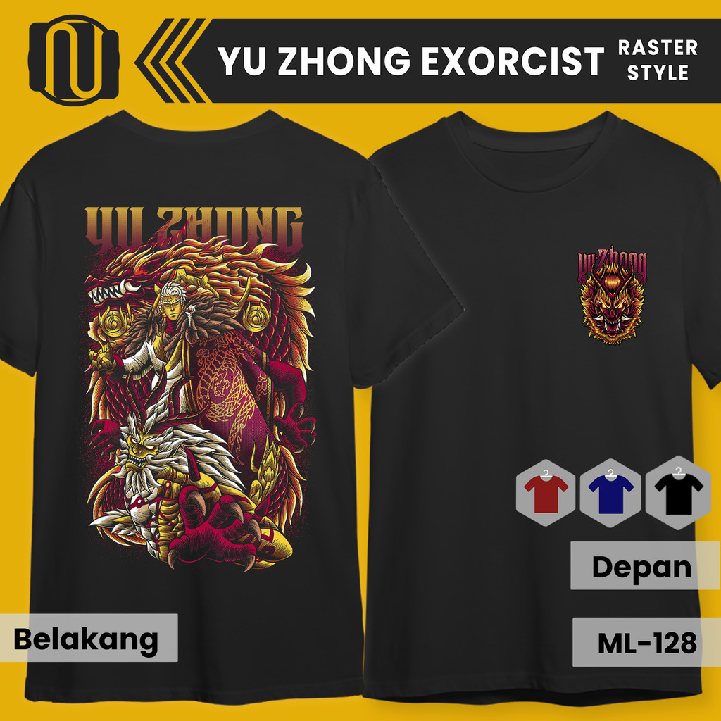 Kaos MLBB YU ZHONG EXORCIST Dragon Transform Lengan Pendek Cotton Hitam T-Shirt Baju Distro Mobile L