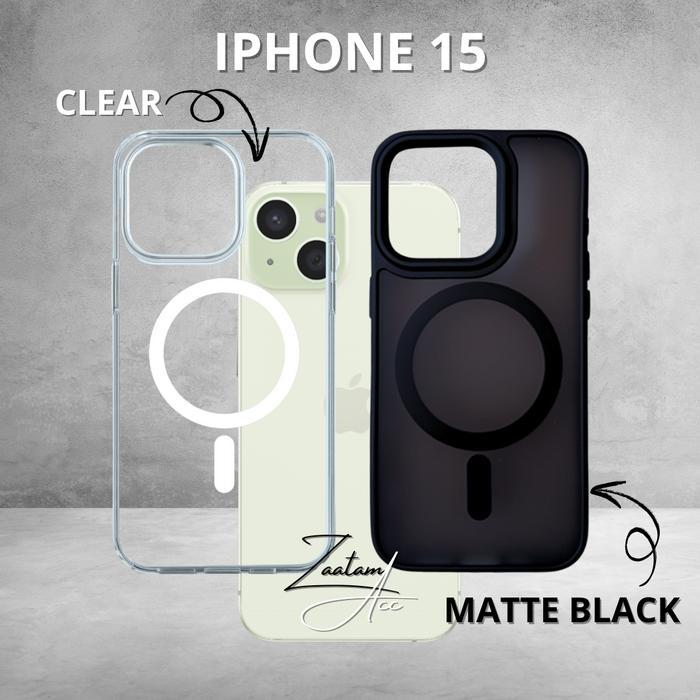 Gadget Boom Casing Case Iphone Magsafe Magnet 8 X XR XS 11 12 13 14 15 Pro Max - iP  15, CLEAR/BENIN