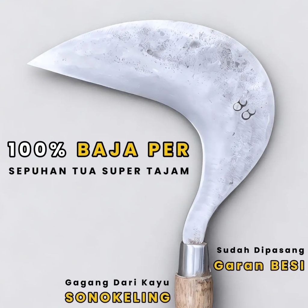 MAHAA.STORE SABIT/ARIT Rumput BAJA Super Tajam | Arit Cikajang Khas GARUT | Alat Pencari Rumput | Al