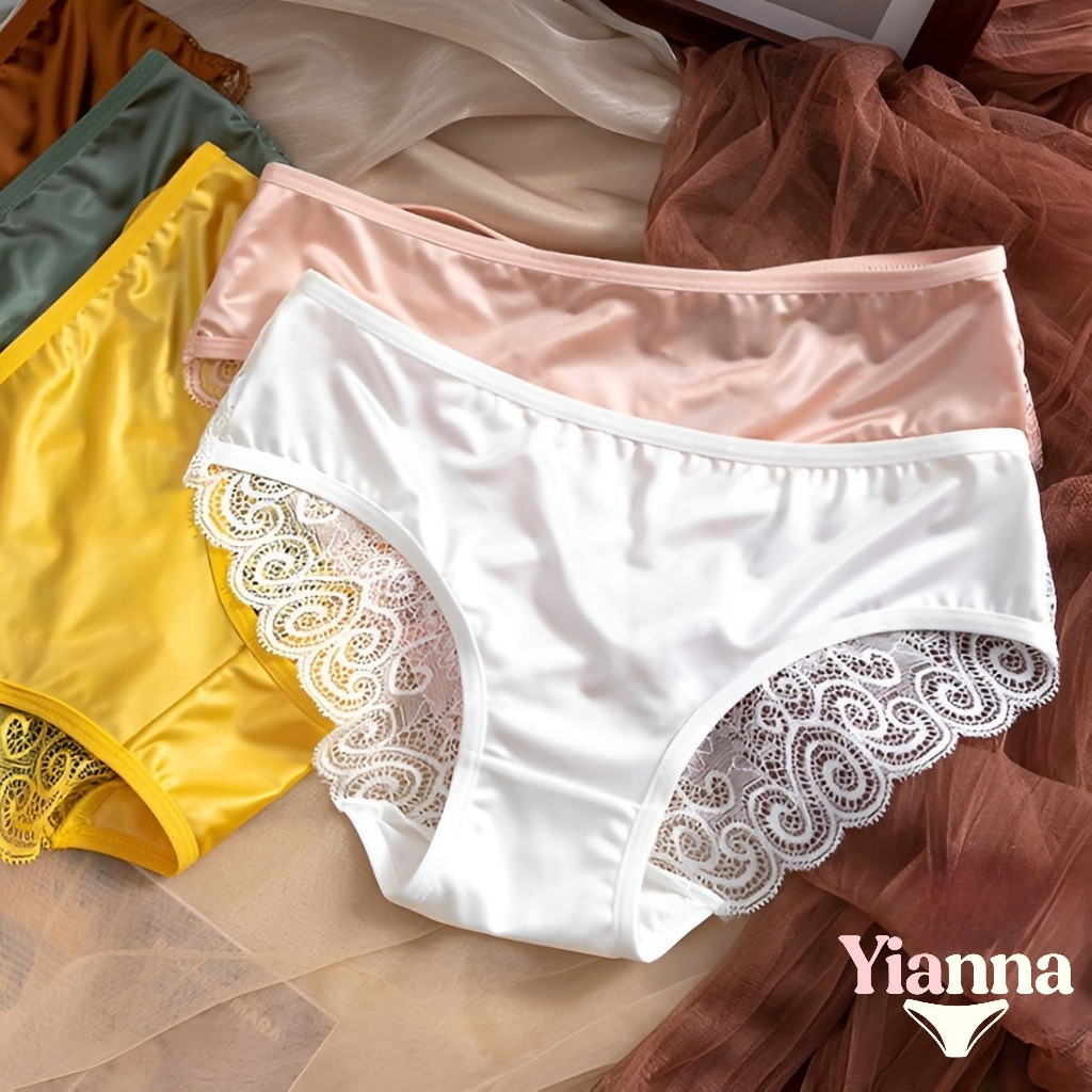 Celana Dalam Wanita Tanpa Jjahitan Dengan Renda Sensual, Celana Dalam Renda Dan Satin, Es Sutra CD