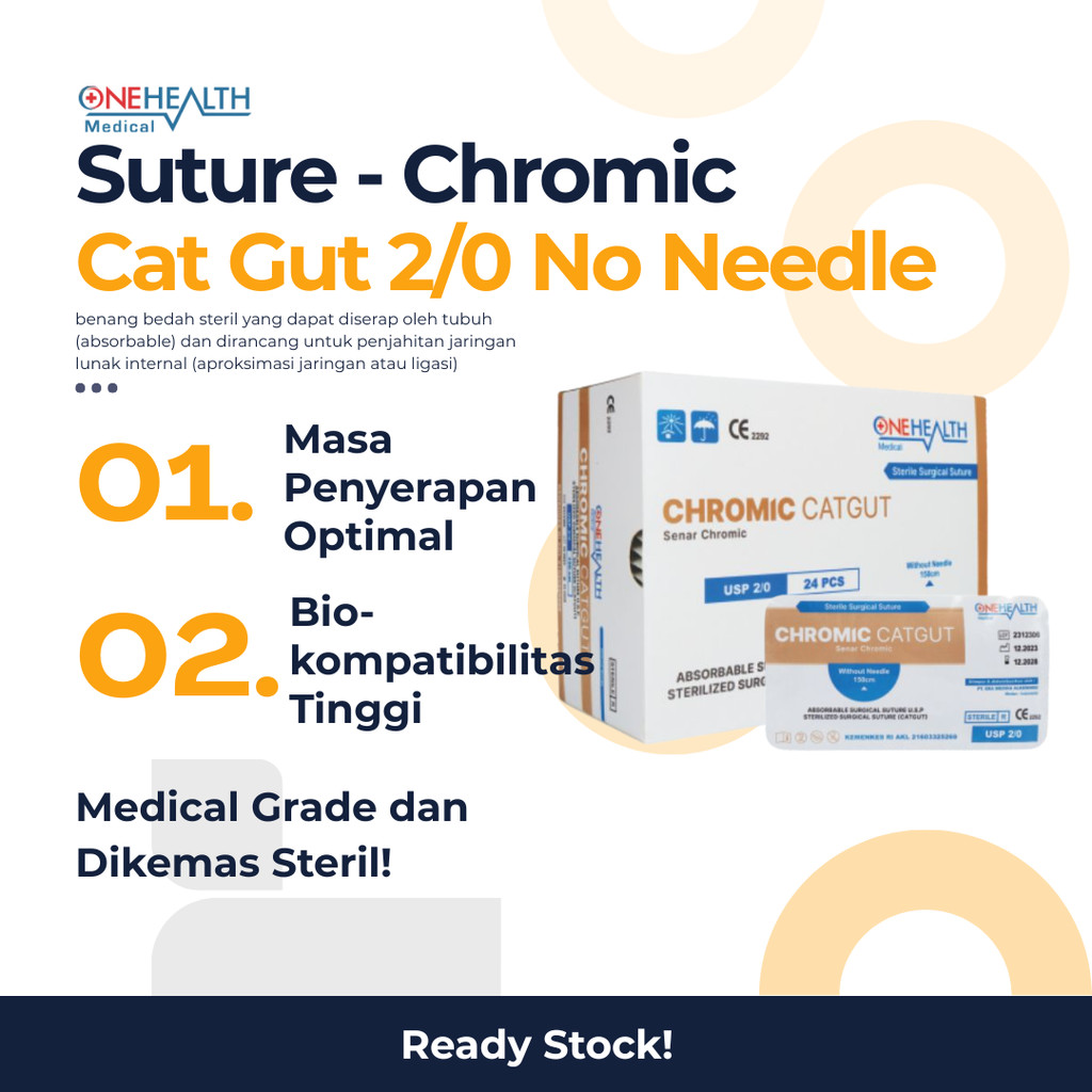 SUTURE - CHROMIC CATGUT 2/0 OH