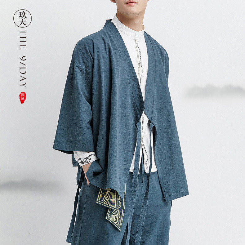 Set Gaya Kuno Baru Jubah Taoist Pakaian Taoist Gaya Setelan Tang Trendy