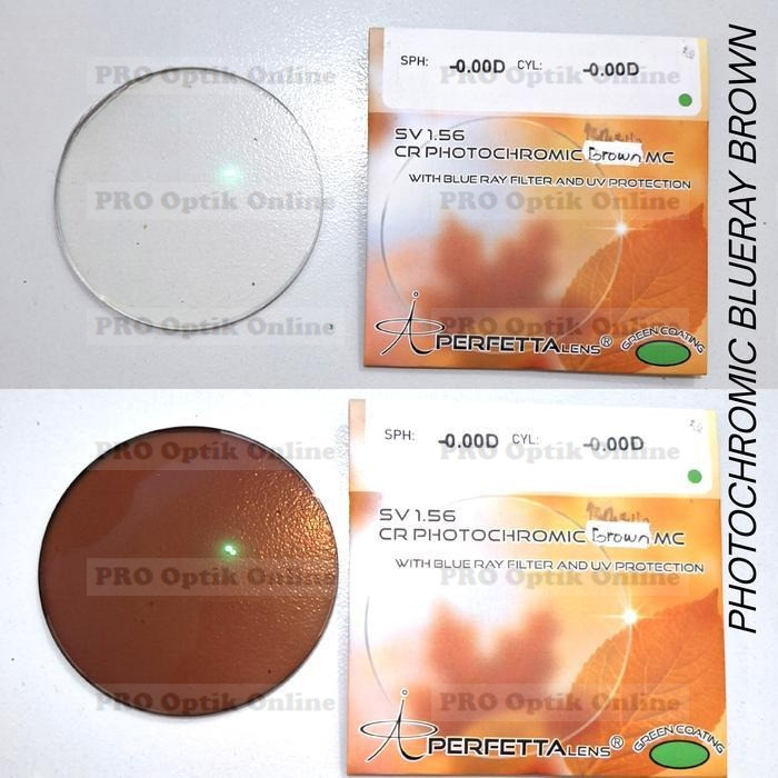Lensa Kacamata Photochromic Blueray Bluechromic Brown 1.56 Original - Normal