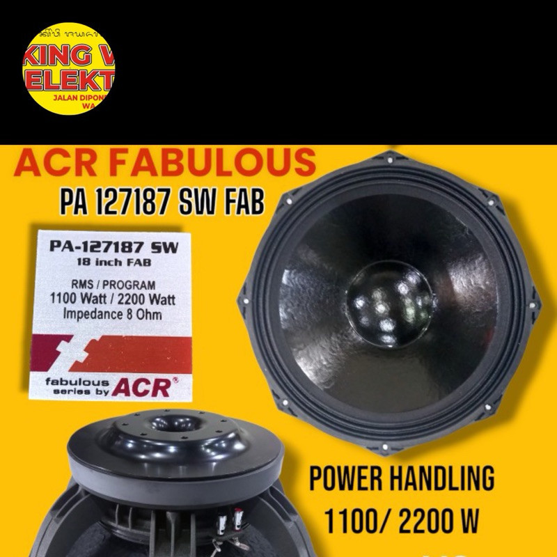 Speaker ACR Fabulous 18" Subwoofer 127187