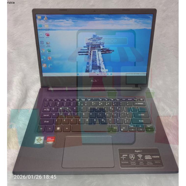 LAPTOP ACER ASPIRE 3 A314 AMD ATHLON SILVER RAM 4 GB SSD 256 GB HITAM SIAP PAKAI