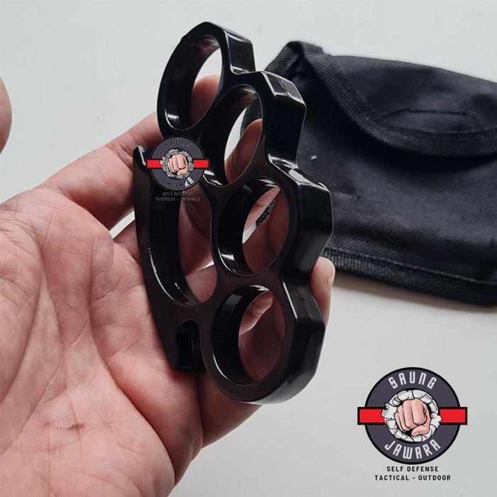 KlikSport SAUNG JAWARA - KNUCKLE TEBAL Hitam + Sarung / Krakling / Tinju Besi