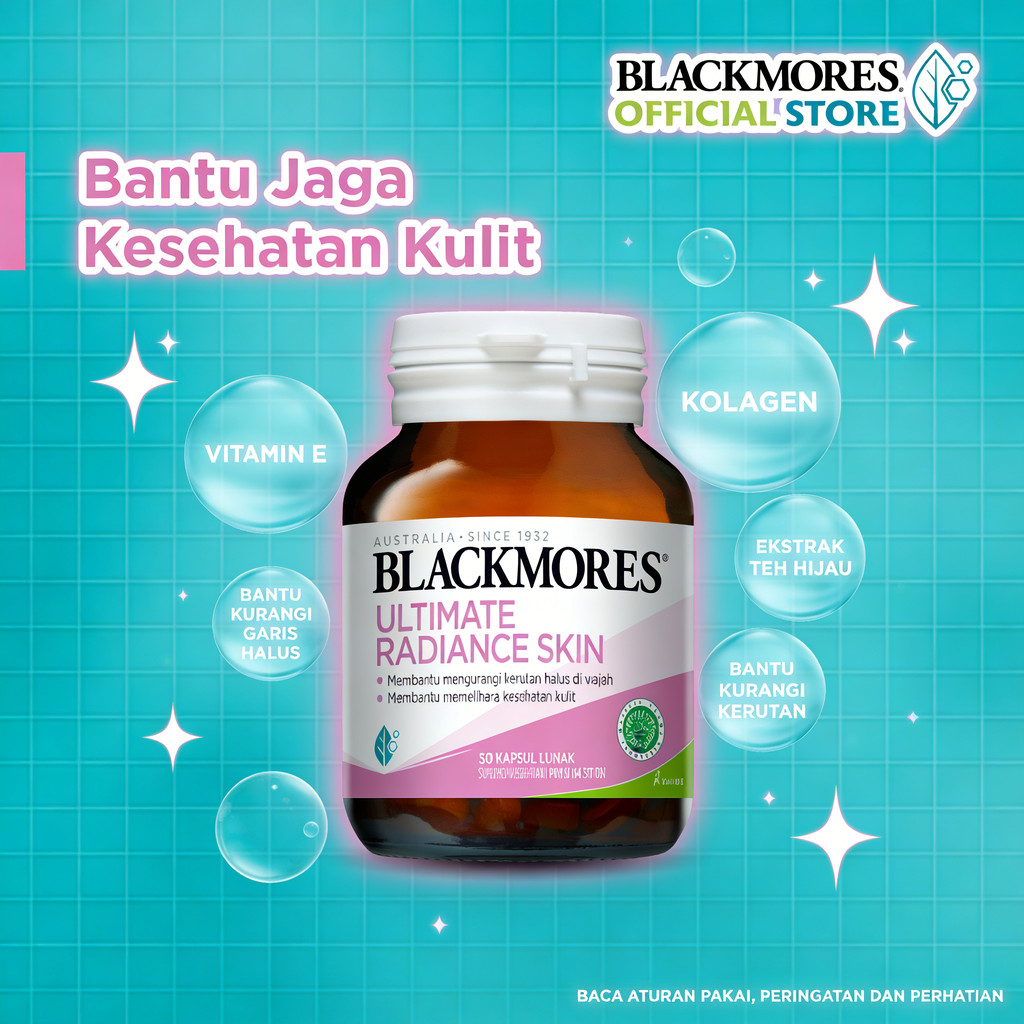 Blackmores Ultimate Radiance Skin 1 Kapsul Sehari Mengandung Kolagen, Vit E, Ekstrak Teh Hijau & Lai
