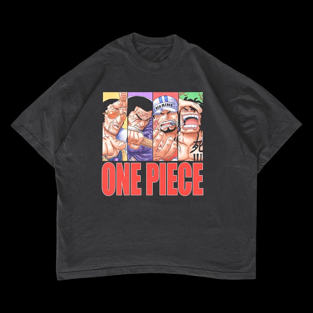 Kaos One Piece Fleet Admiral Oversized T-shirt Anime #20 Unisex Tee