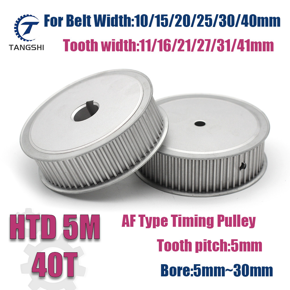 Pulley Timing Sinkron HTD 5M 40 Gigi, Diameter Lubang 5mm hingga 30mm untuk Lebar Sabuk 10mm~40mm, P