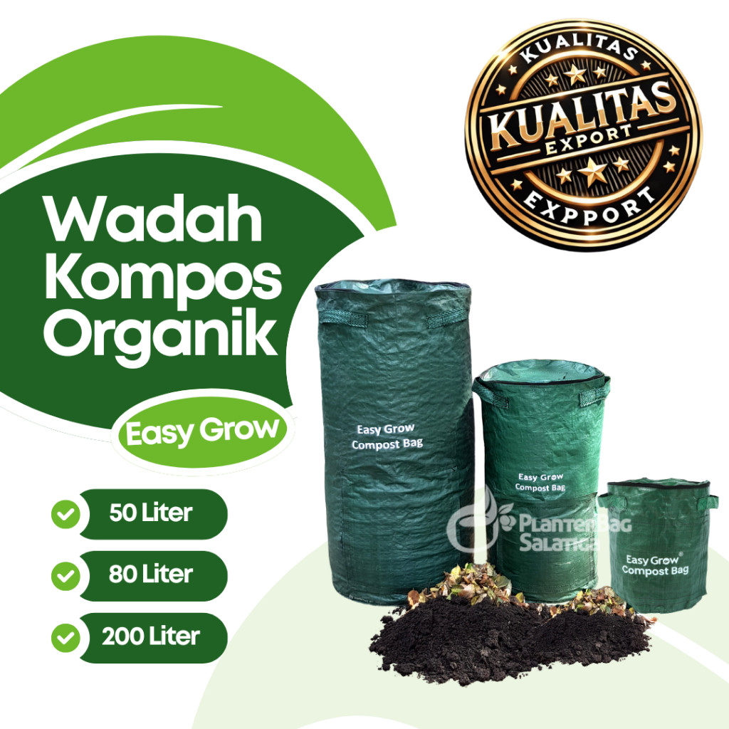 Compost Bag 50 80 200 Liter Tas Wadah Daur Ulang Sampah Organik Kompos Komposter