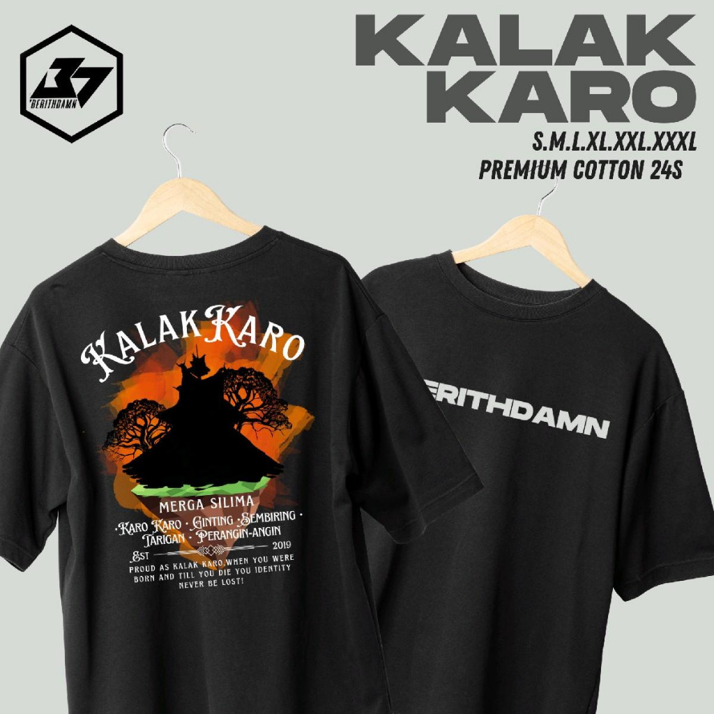 Kaos KALAK KARO Premium Cotton 24s Kaos Marga Batak T-Shirt Dewasa Unisex