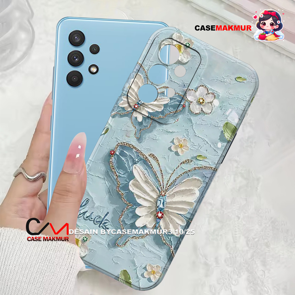 Softcase Samsung A32 / A13 / A33 / A53 / A52 / A72 / A73 / A23 4G 5G - Motif Butterfly - Case Cewek