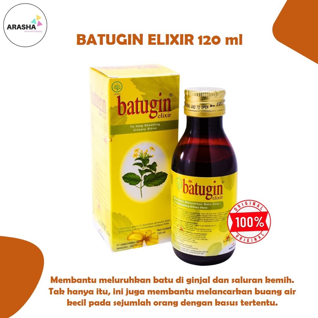 BATUGIN ELIXIR 120 ml - Meluruhkan Batu Ginjal - Mengobati Batu Ginjal Tanpa Operasi