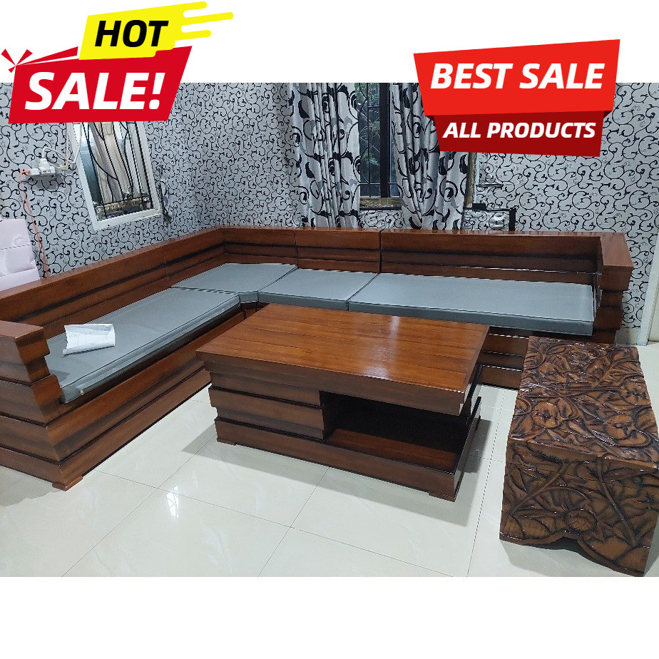 Kursi Sudut Minimalis Kayu Jati | Kursi Tamu Box Terbaru | Furniture Jepara Asli | Kursi Sudut Ruang