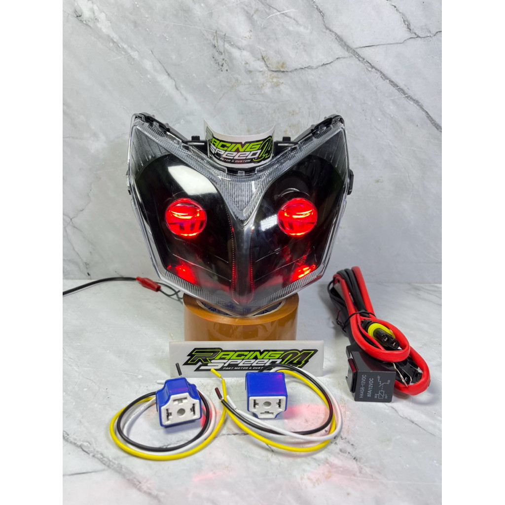 Reflektor Lampu Depan Biled H4 Soket H4 Supra X 125 New Batman 2007 2008 2009 Tinggal Pasang lampu b