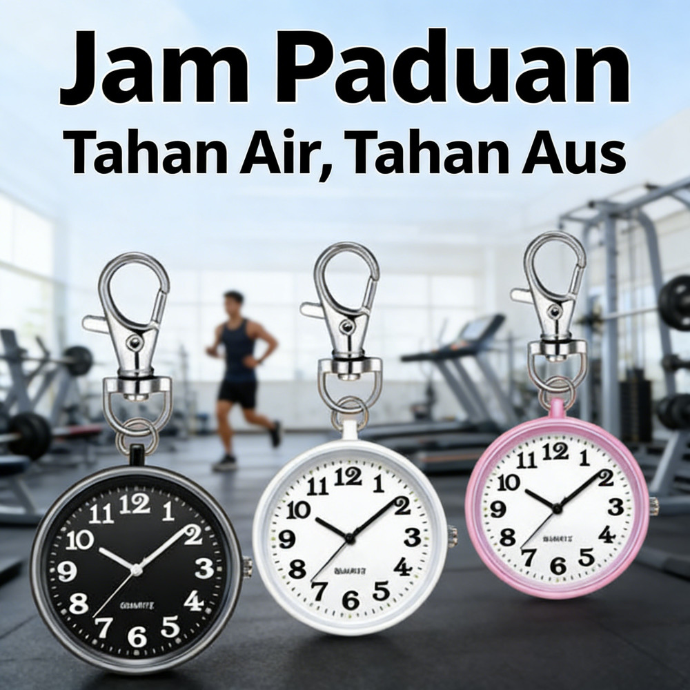 Kunci perawat mini gantungan jam kuarsa transparen hadiah saku Jam gantungan