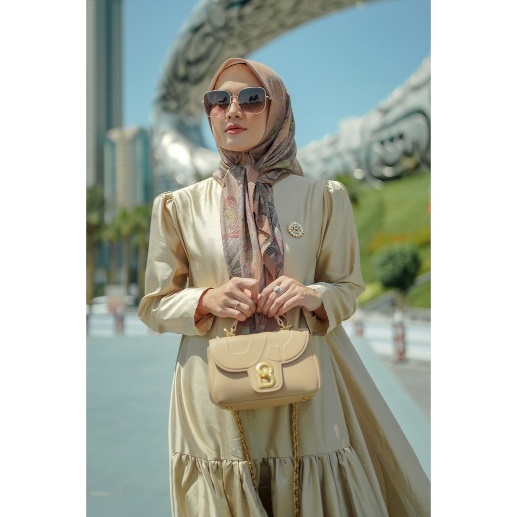 Buttonscarves Dubai Voile Square XL - Curry