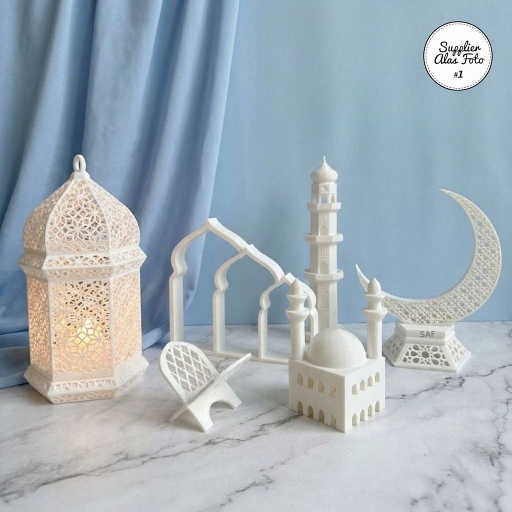 SAF Ornamen Ramadhan / Pajangan Meja Dekorasi Masjid / Properti Foto Produk Lebaran Minimalis Masjid