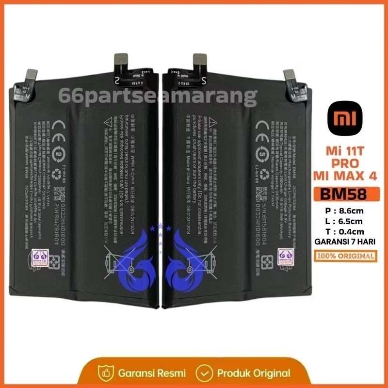 Baterai Batre Battery Xiaomi Mi 11T Pro / Mi Max 4 BM58 New