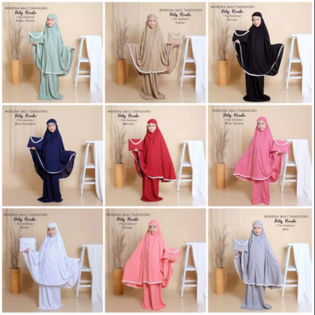 DISKON 3.3 Mukena anak tanggung (5 - 12TAHUN) polos renda free tas cantik mukenah anak traveling