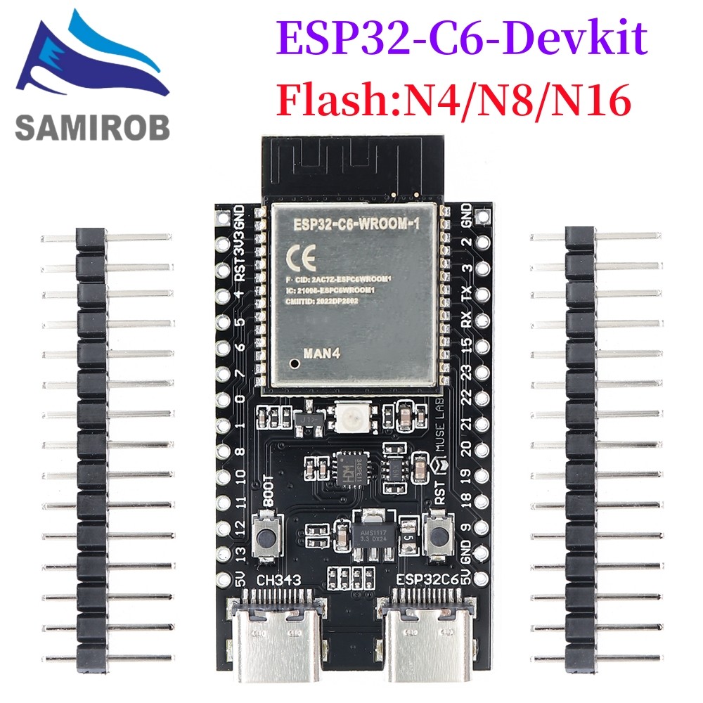 ESP32-C6 ESP32 WiFi+Bluetooth  Of Things Dual Type-C Development Board ESP 32 Core Board ESP32-C6-De