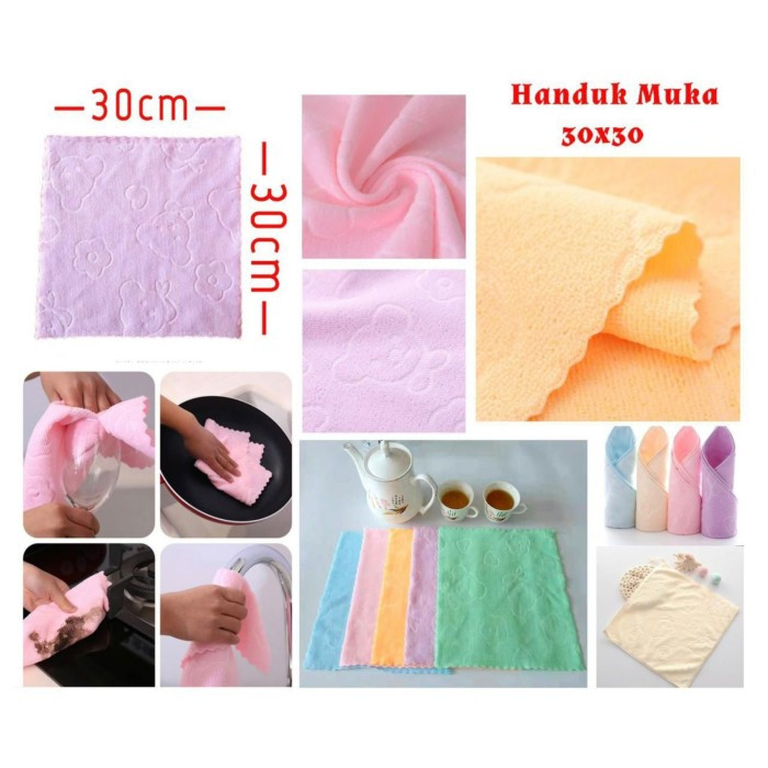 Product HANDUK MUKA WAJAH TANGAN / HANDUK KECIL MULTIFUNGSI 30X30 30X60
