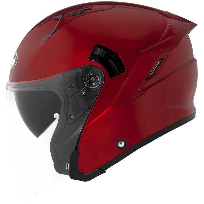 HELM KYT NFJ PLAIN - RED MAROON - M