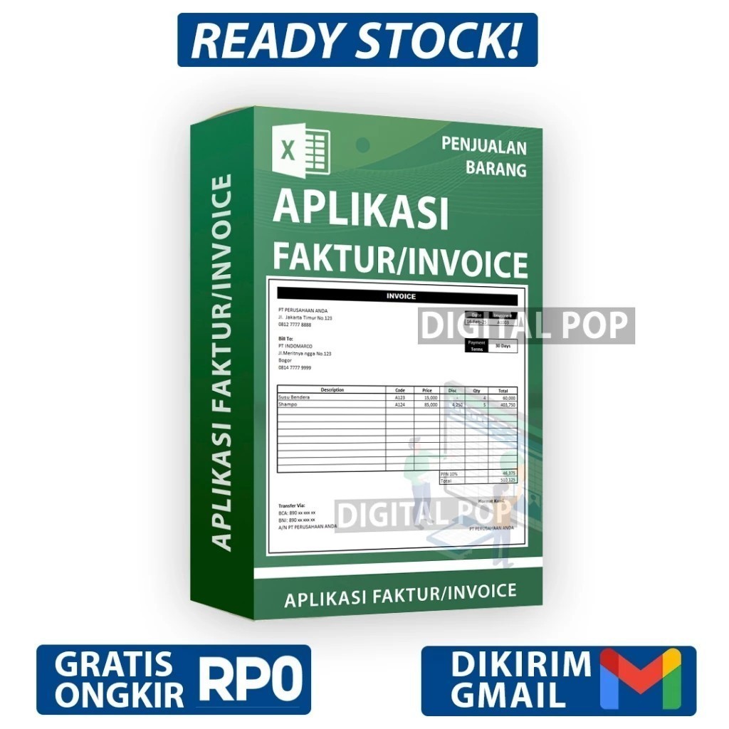 Aplikasi Invoice Faktur Otomatis Excel - Penjualan Barang