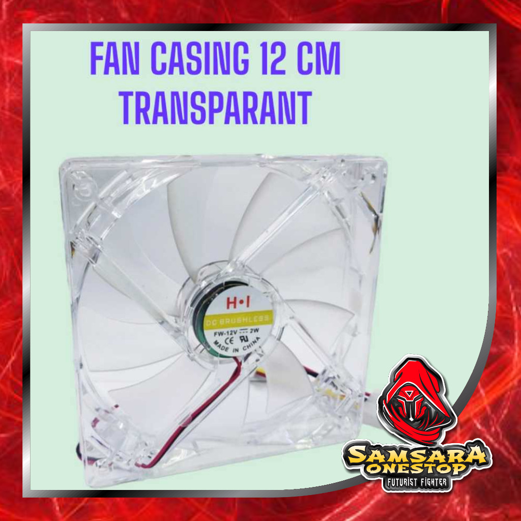 FAN CASING 12 CM TRANSPARANT LED WARNA | FAN CASE 12 CM TRANSPARANT LED WARNA | COOLER FAN CPU