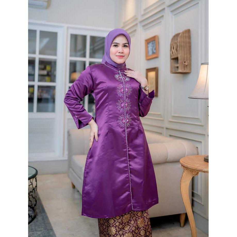 Setelan Kebaya Tunik Kurung Bridal Payet Matahari Kebaya Tunik Melayu Seragam Pesta Pernikahan 2025 