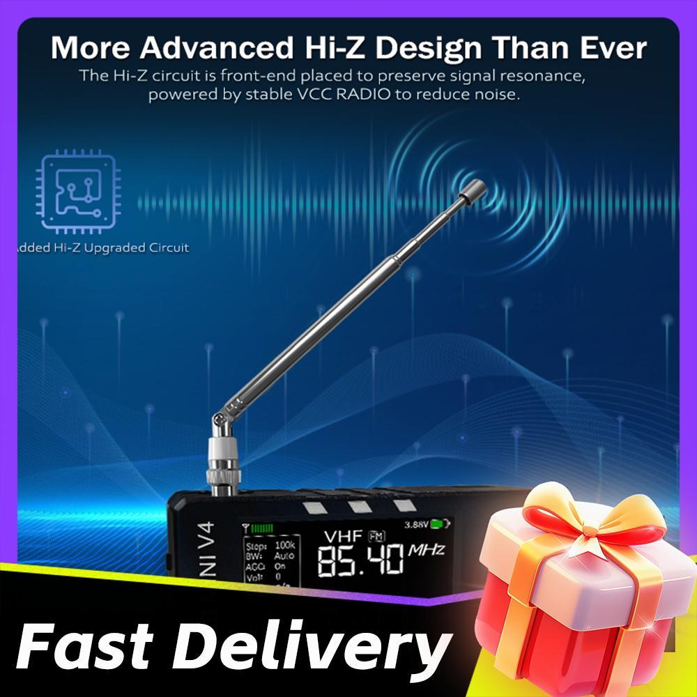 AMNVOLT V4 ATS MINI SI4732 Radio ALL Band DSP Radio 1.9inch IPS Screen Si4732 DSP Radio AM FM Receiv