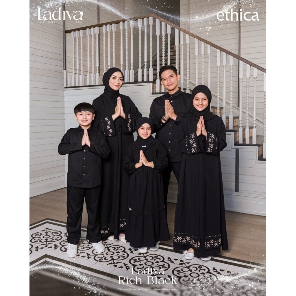 Ethica Sarimbit Ladiva Series 2026 Rich Black | Gamis Hitam Elegant Ethica Ladiva 39 Rich Black | Se