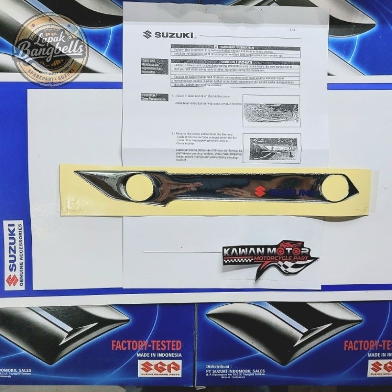 Garnish List Stiker Chrome Cover Knalpot SGP SGA Suzuki Address Nex 2 Lets Original