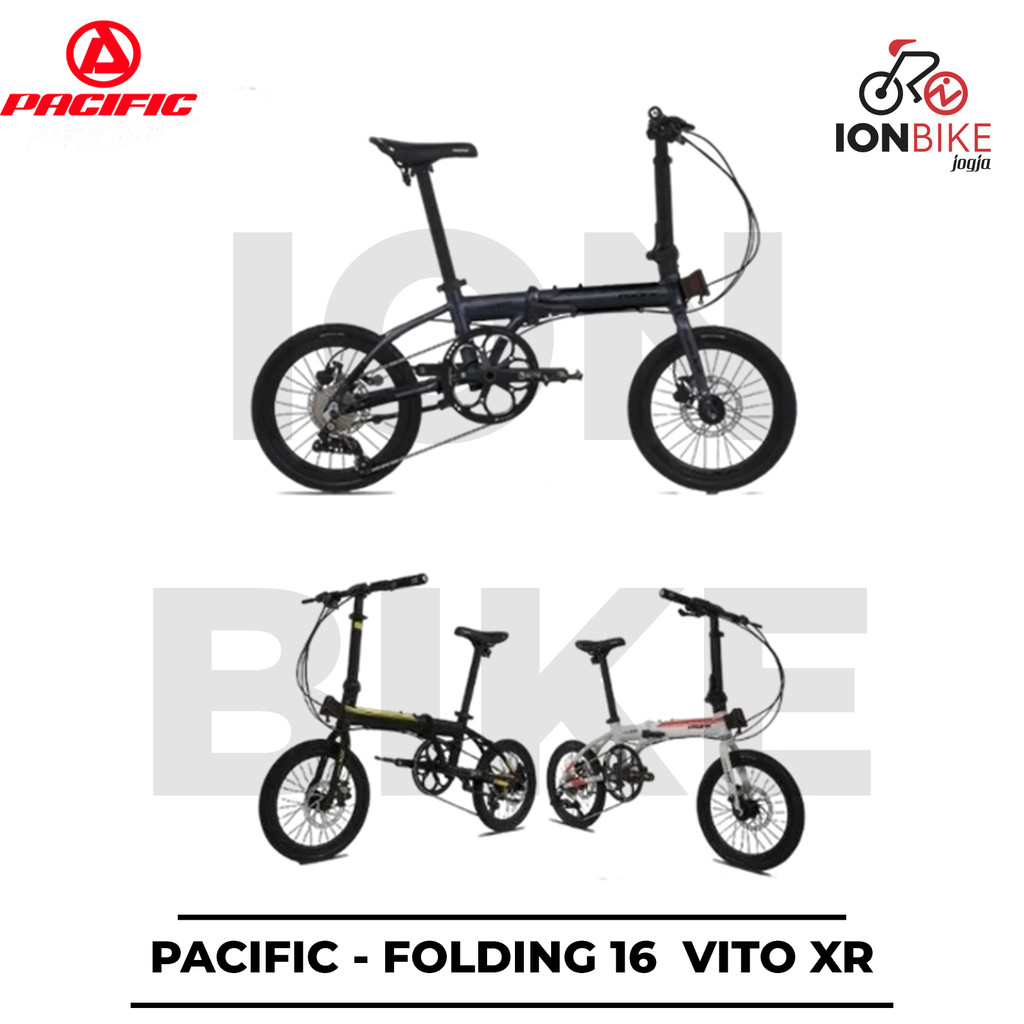 Sepeda Lipat Anak Dewasa 16 Inch Pacific VITO XR 11 Speed - Frame Rangka Alloy Allumunium Ringan Rem