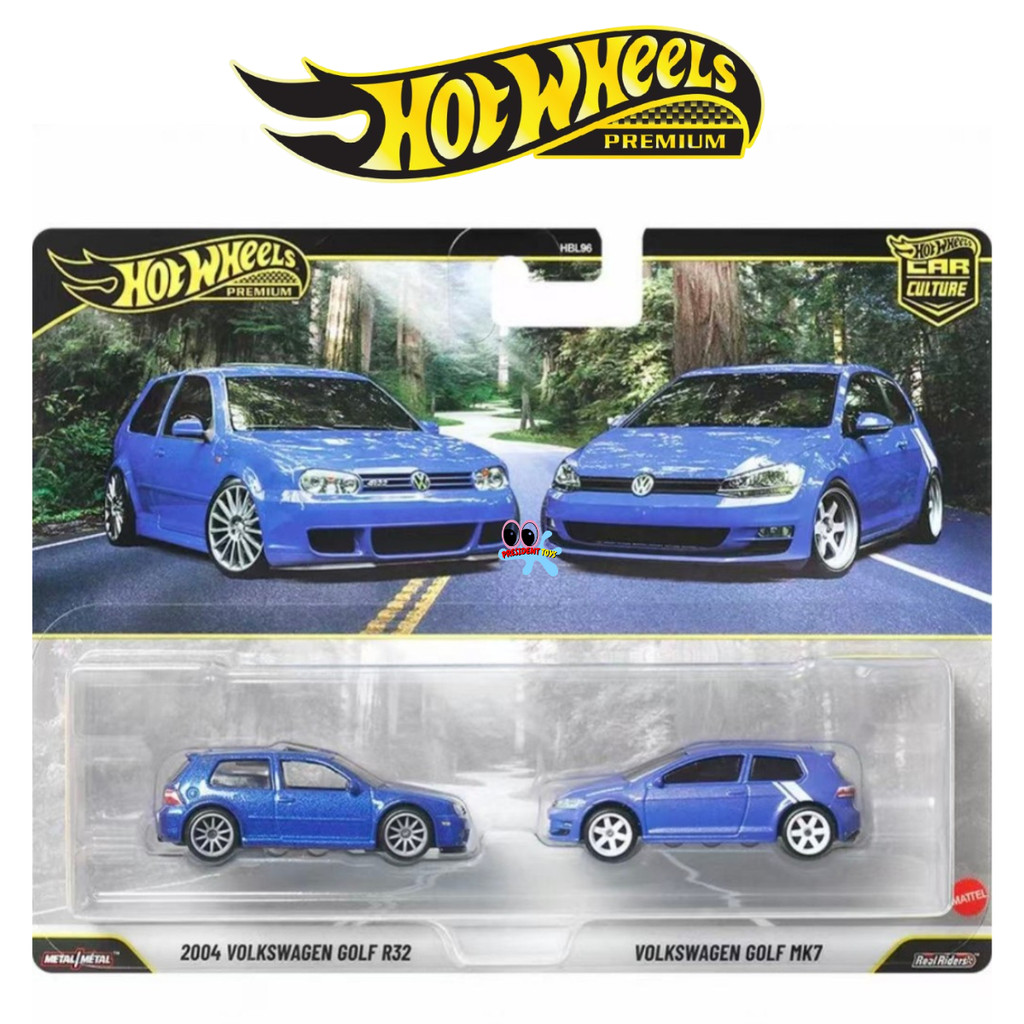Hot Wheels Premium 2 Pack VW 2004 Volkswagen Golf R32 Vs Volkswagen Golf MK7 Mobil Balap