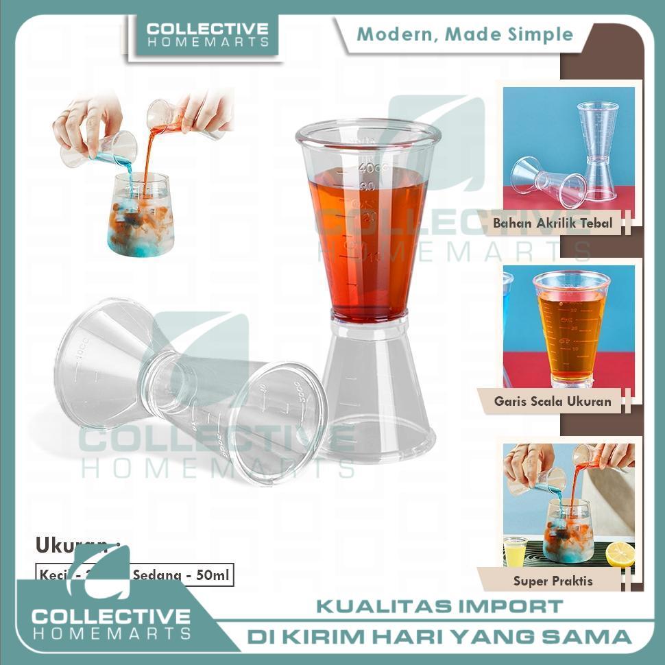 Jigger Plastik Transparan 30ml 50ml Gelas Takaran Presisi Untuk Kopi Syrup dan Minuman Barista Dapur