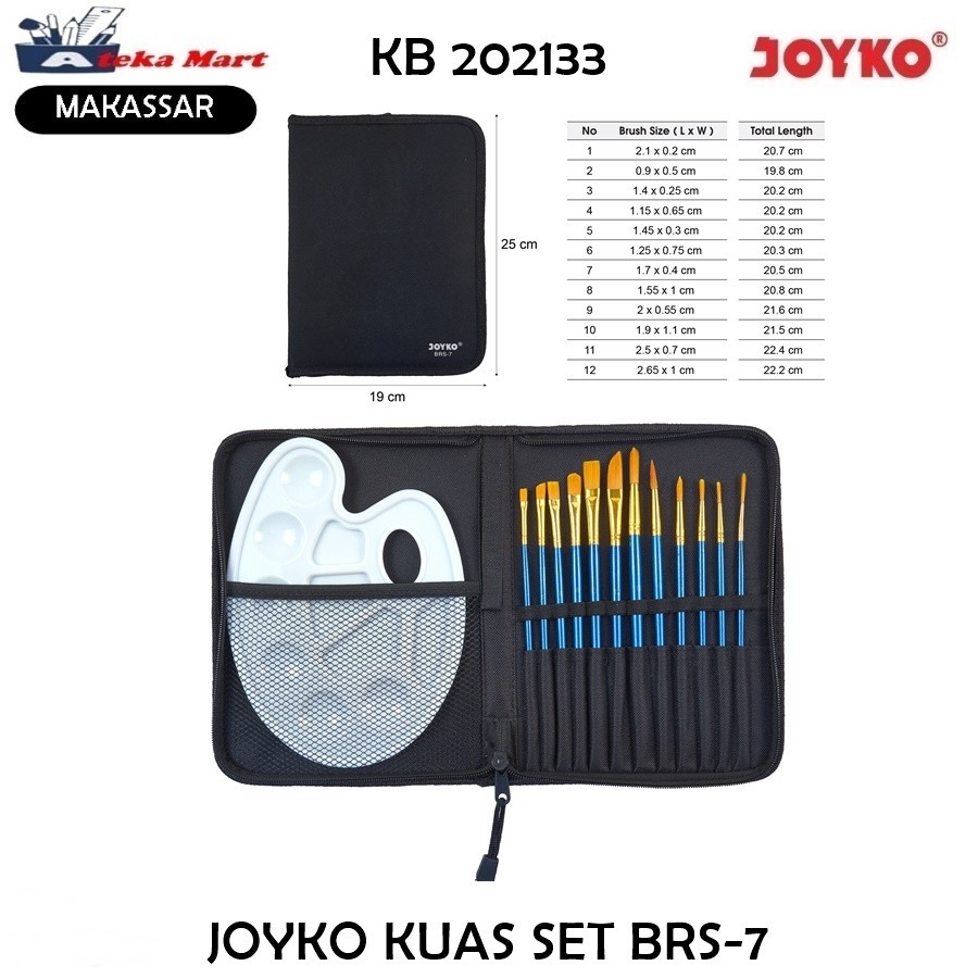 JOYKO KUAS SET BRS-7/KUAS CAT AIR/CAT MINYAK/CAT AKRILIK