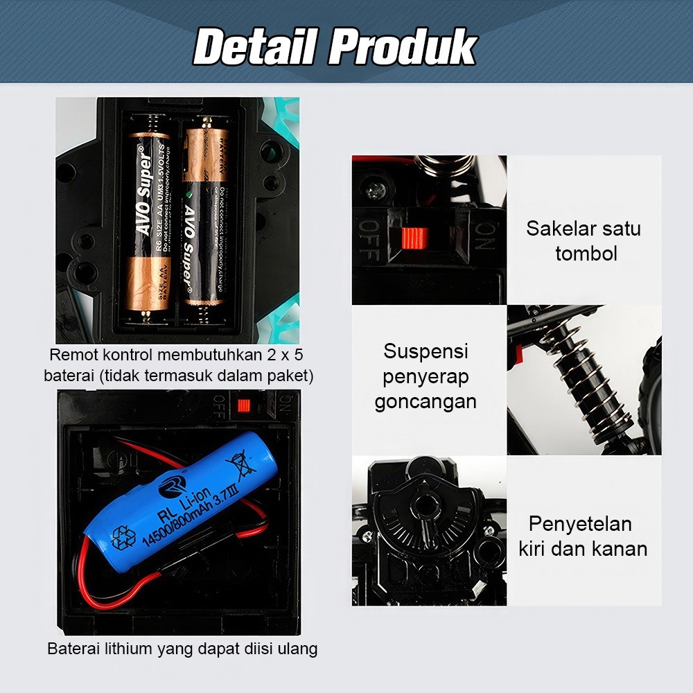 WETECH Mobil Remote Control Alloy Offroad dengan Fitur Semprotan Air Mobil Panjat untuk Semua Medan