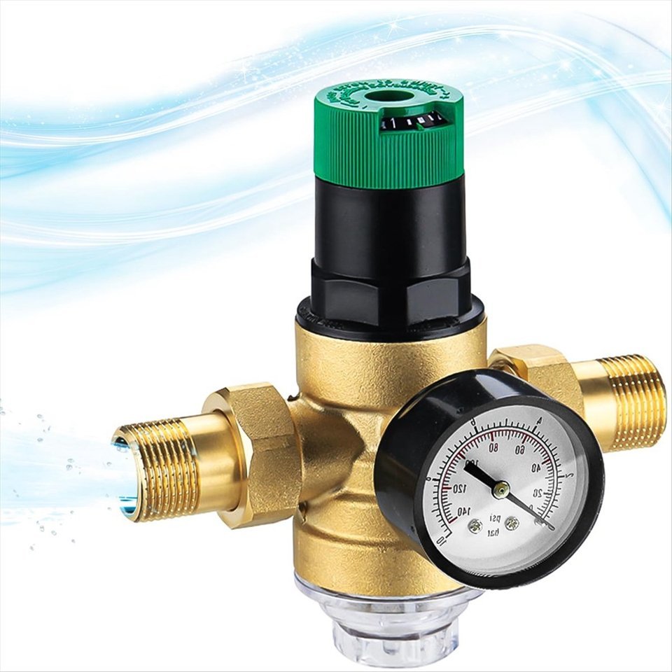 Exquisite- Pressure Regulator Water 3/4 Inch, Water Pressure Regulator with Water Pressure Gauge and