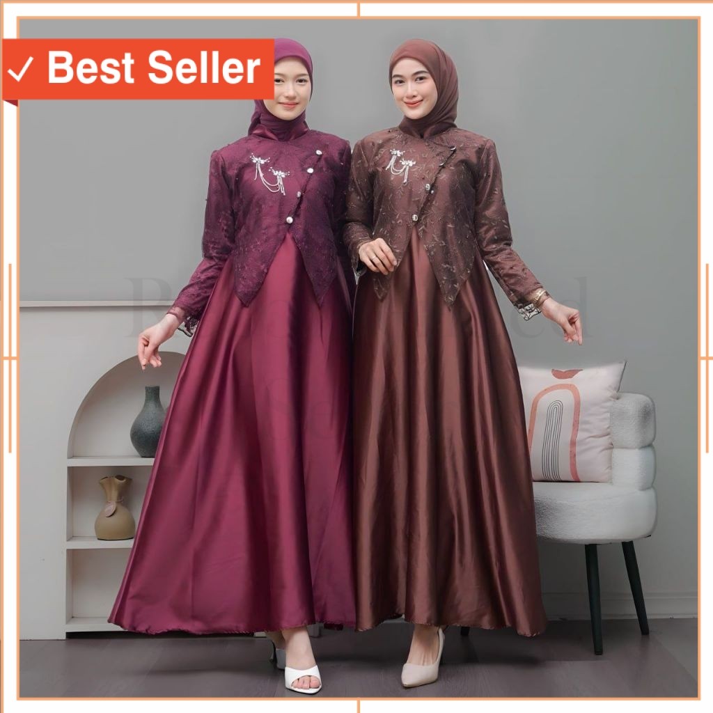 Fashion Lebaran Muslimah Murah kekinian / Gamis Sahara - Gamis Janggan Dress Lebaran Gaun brukat mew