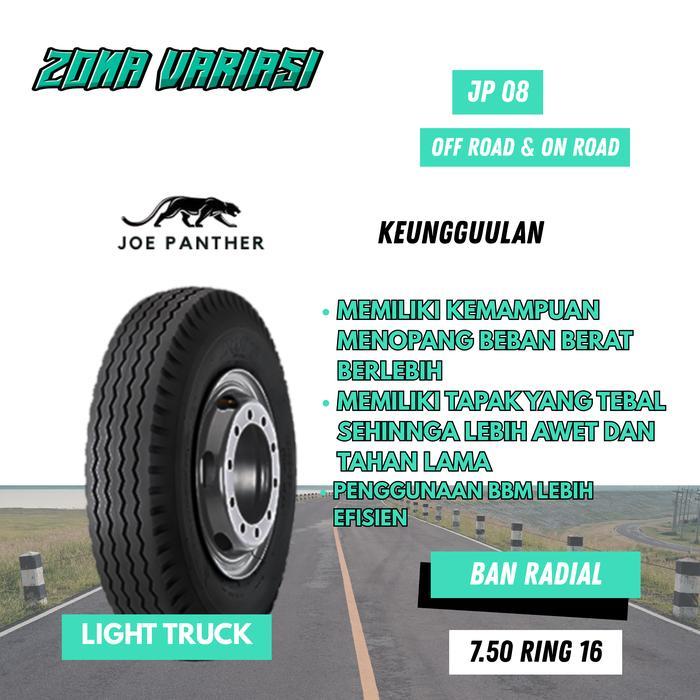 BAN KAWAT TRUCK RING 16 JOE PANTHER,Ban truck 7.50,Ban kawat truck set marset dan ban dalam - BAN LU
