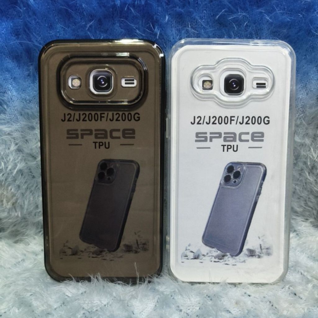 Soft Case Original Space Samsung J2/J200F/J200G Silikon 2.1MM+Protec Camera Case Clear hitam Bening