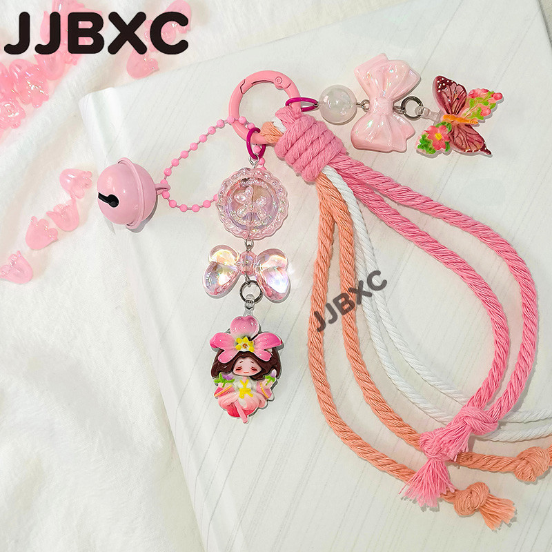Gantungan Tas & Kunci Tali Katun/ Gantungan Tas Kristal/Gantungan Kunci Kartun Lucu/Gantungan Kunci 