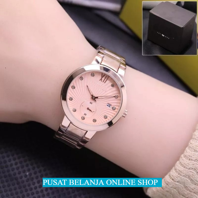 Jam Tangan Wanita  FS-7755 Chrono Detik Aktif Tanggal Rantai Elegant