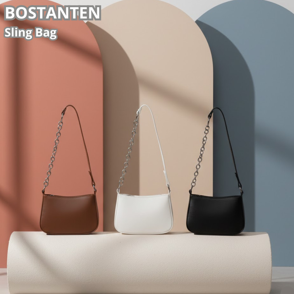 Bostanten Tas Bahu Wanita Tas Selempang Model Rantai Tebal Tas Fashion - Sling Bag